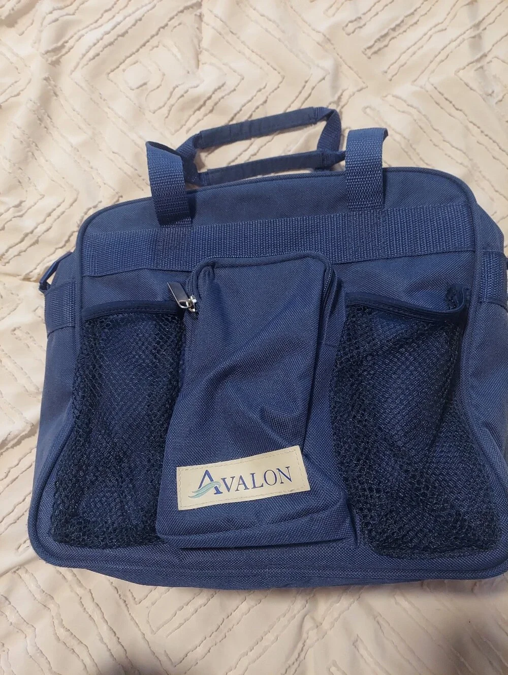 Vintage Avalon Navy Blue Travel Organizer Bag Tote Mesh Pockets